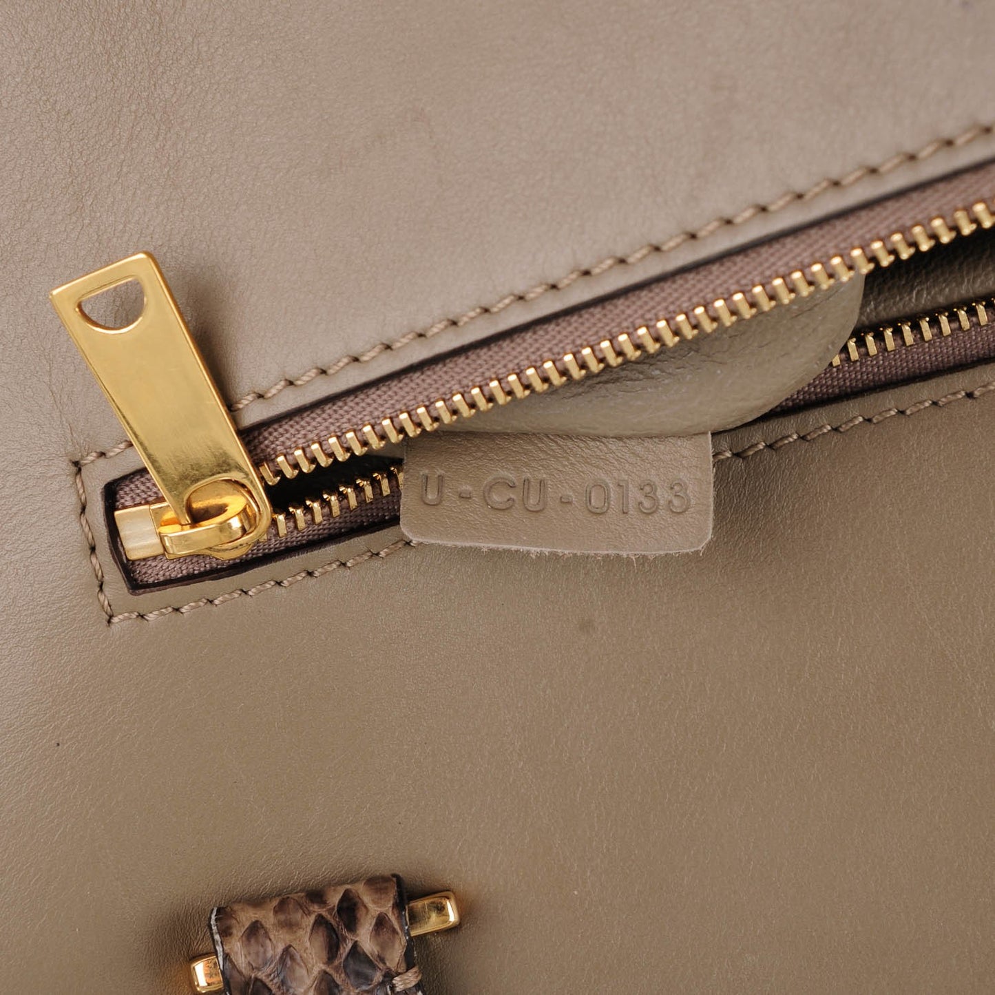 Smooth Calfskin and Suede Double Zip Trapeze Sand