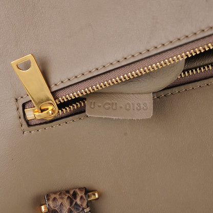 Celine Smooth Calfskin and Suede Double Zip Trapeze Sand 10 of 11