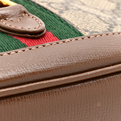 Gucci GG Supreme Monogram Azalea Calfskin Web Mini Jackie 1961 Hobo Beige Ebony Brown Sugar 11 of 14