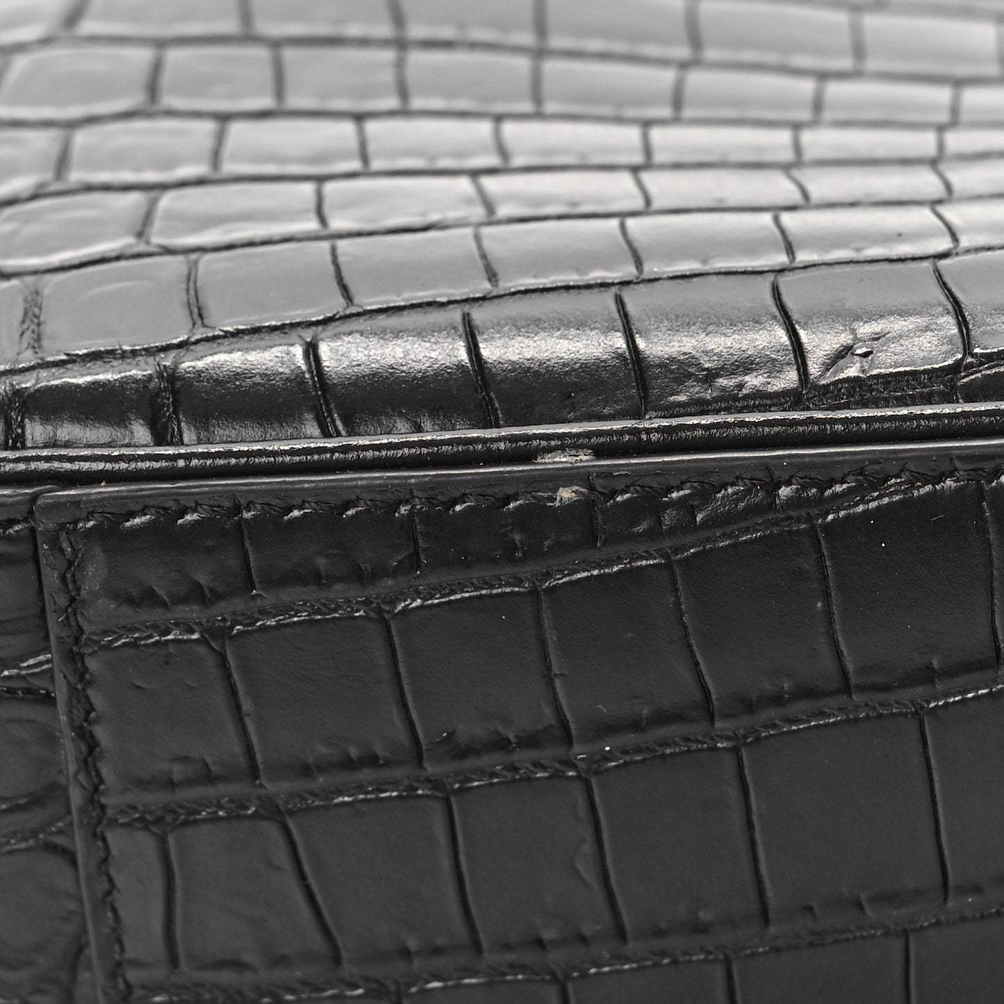 Calfskin Crocodile Embossed Le 5 A 7 Hobo Black