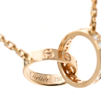 Cartier 18K Yellow Gold Diamond Interlocking LOVE Necklace 4 of 5