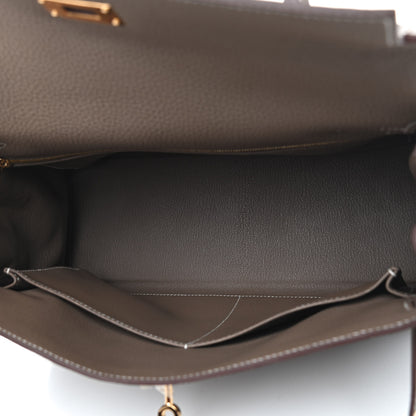 Hermes Togo Kelly Retourne 32 Etoupe 5 of 11
