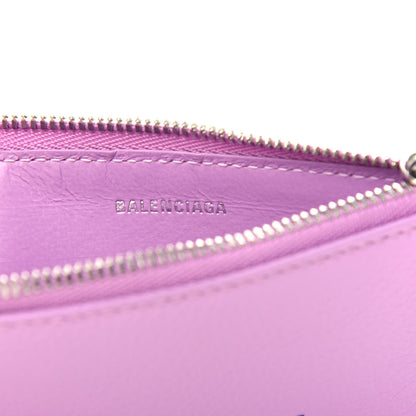 Balenciaga Grained Calfskin Logo Large Cash Long Coin Card Holder Lilac Black 6 of 8