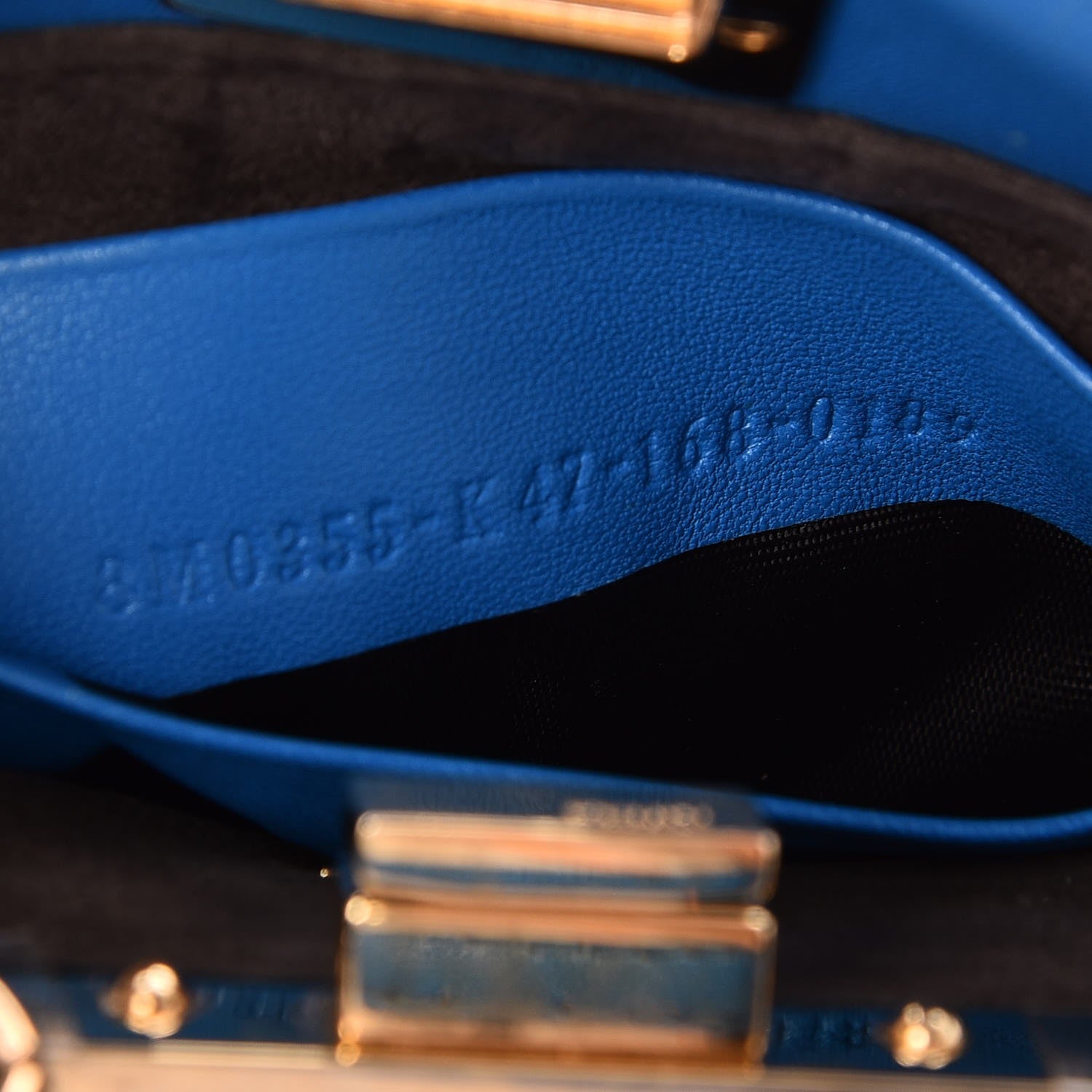 Fendi Shiny Nappa Micro Peekaboo Iconic Satchel Blue Royal 8 of 8