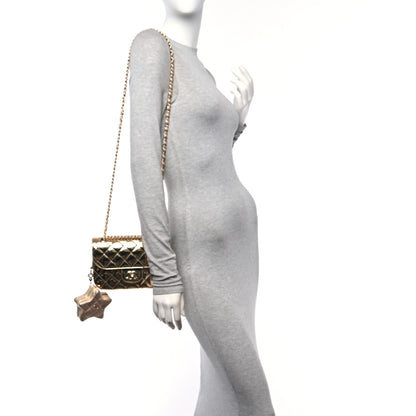 Chanel Mirror Calfskin Metallic Calfskin Quilted Hollywood Boulevard Mini Flap With Star Coin Purse Gold 2 of 12