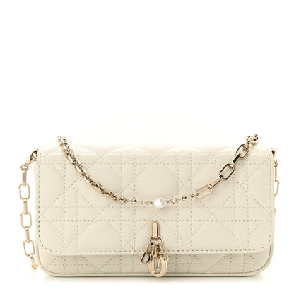 Christian Dior Lambskin Cannage Dior Talk Phone Pouch Latte 1 of 11