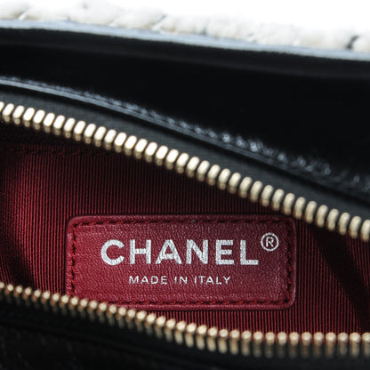 Chanel Tweed Calfskin Quilted Small Gabrielle Hobo Black 6 of 7