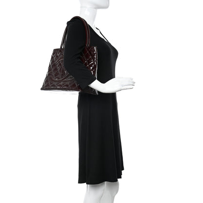 Chanel Patent Quilted Medallion Tote Burgundy 2 of 16