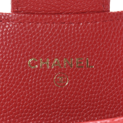 Chanel Caviar Quilted Flap Card Holder Wallet Red 5 of 11