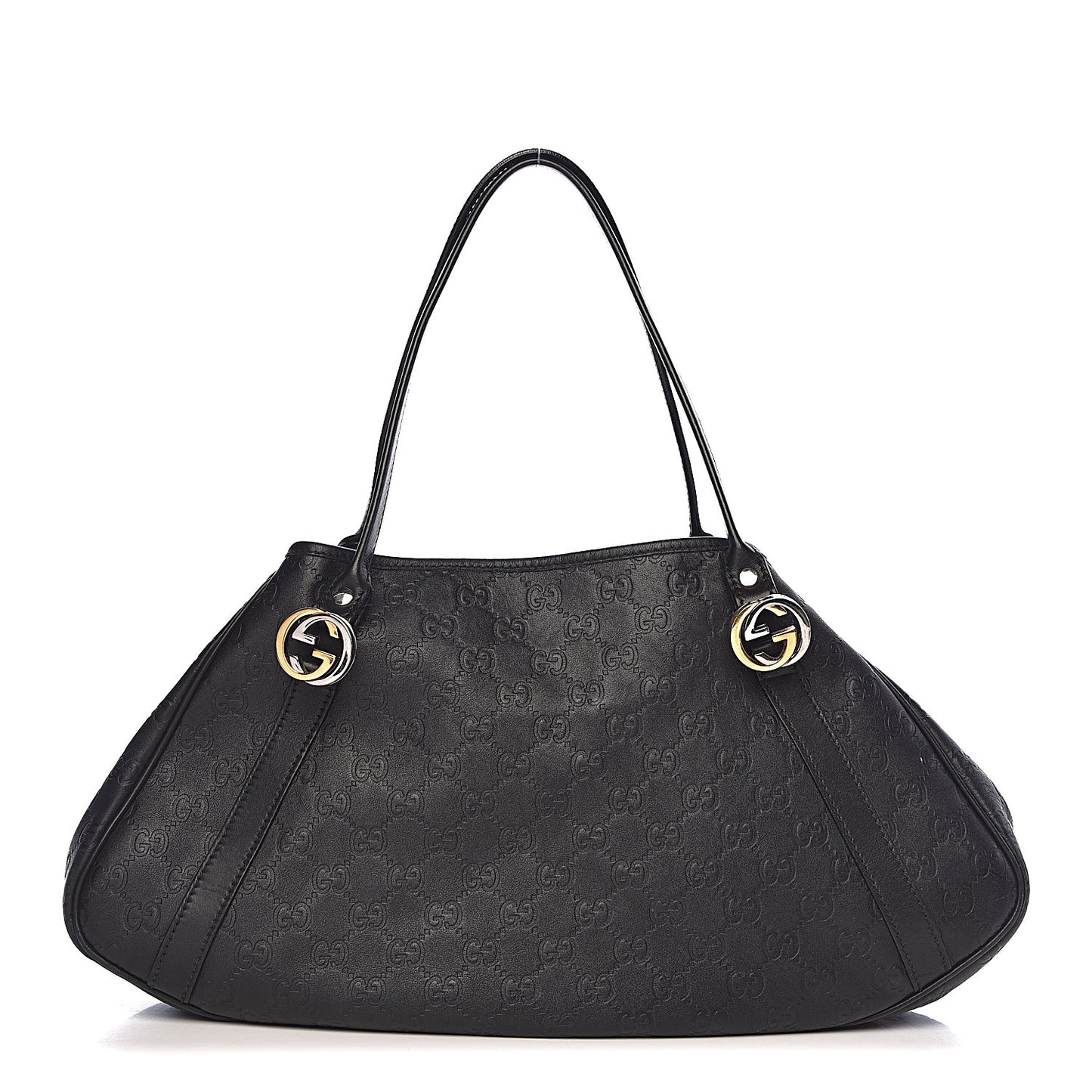 Guccissima Medium GG Twins Shoulder Bag Black