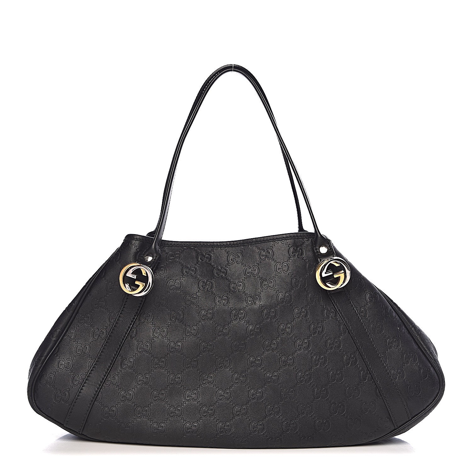Gucci Guccissima Medium GG Twins Shoulder Bag Black 1 of 12