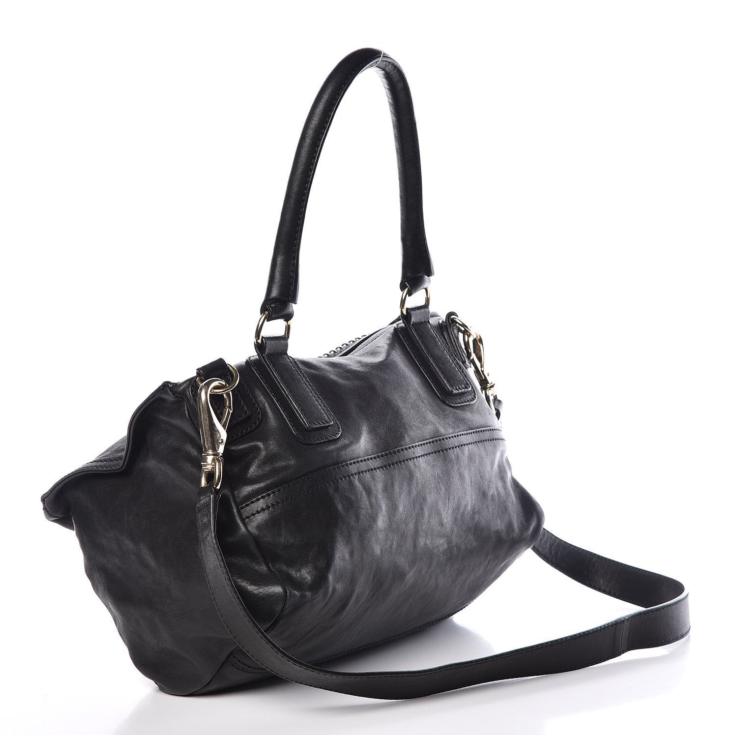 Washed Lambskin Medium Studded Pandora Black