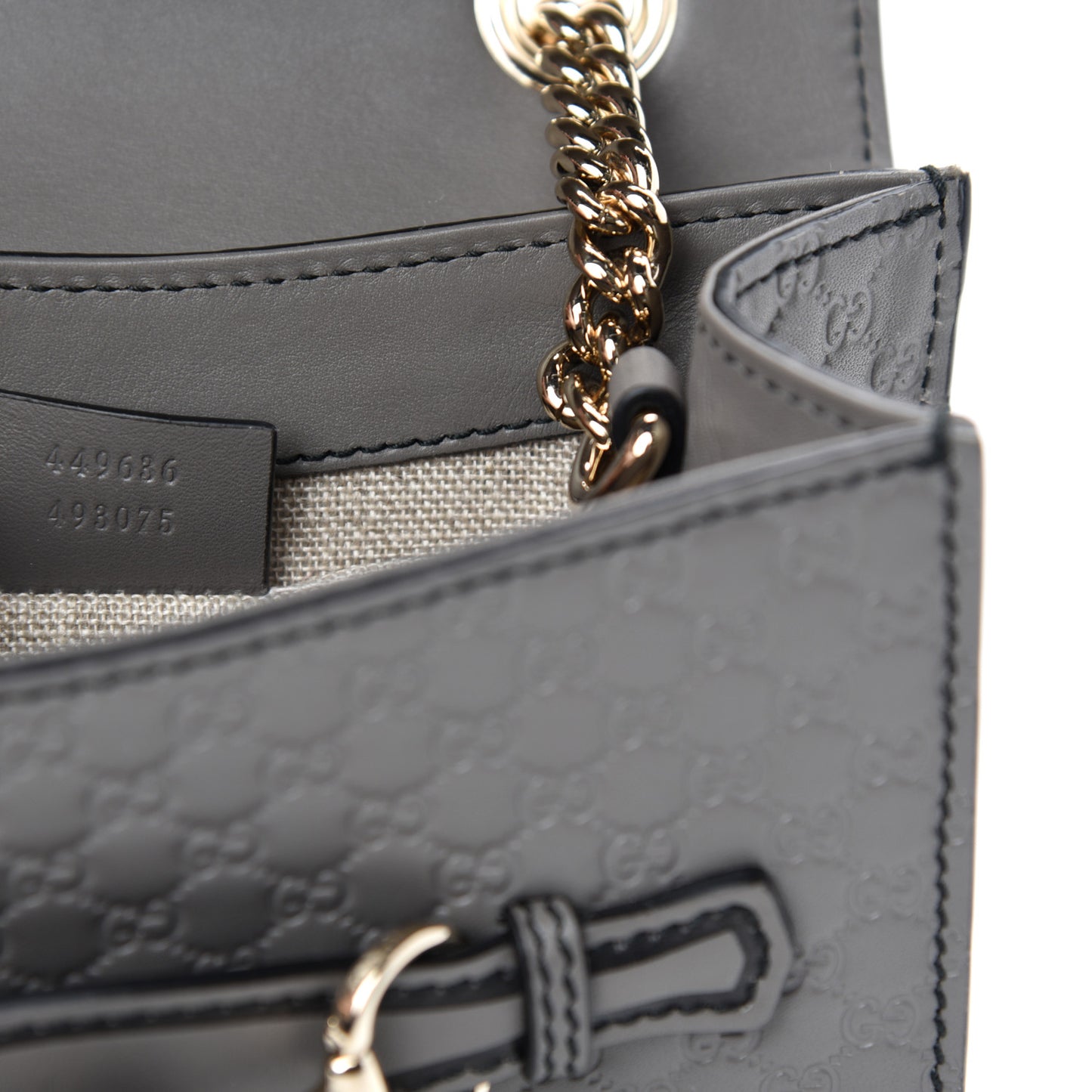 Soft Microguccissima Mini Emily Chain Shoulder Bag Loess