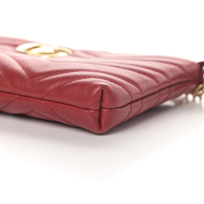 Gucci Calfskin Matelasse Mini GG Marmont Chain Bag Hibiscus Red 10 of 12