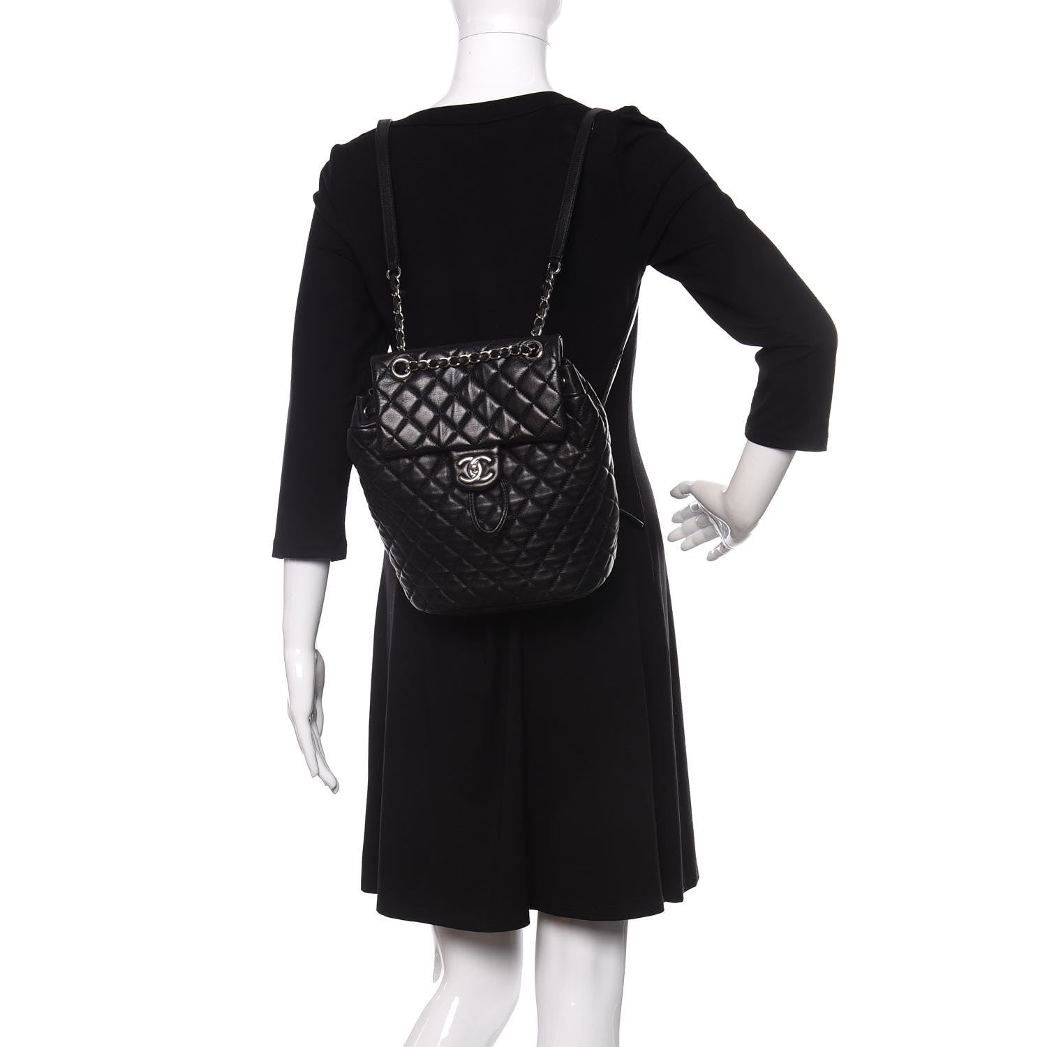 Chanel Calfskin Quilted Small Urban Spirit Backpack Black 2 of 12