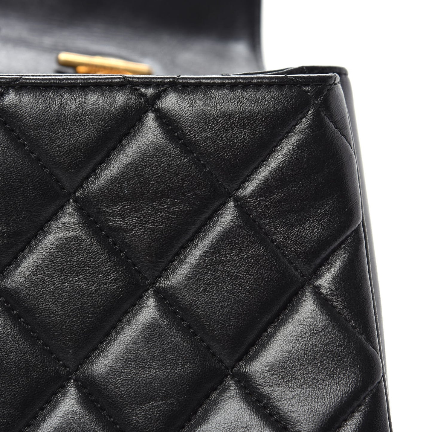 Lambskin Quilted Large Trendy CC Dual Handle Flap Bag Black