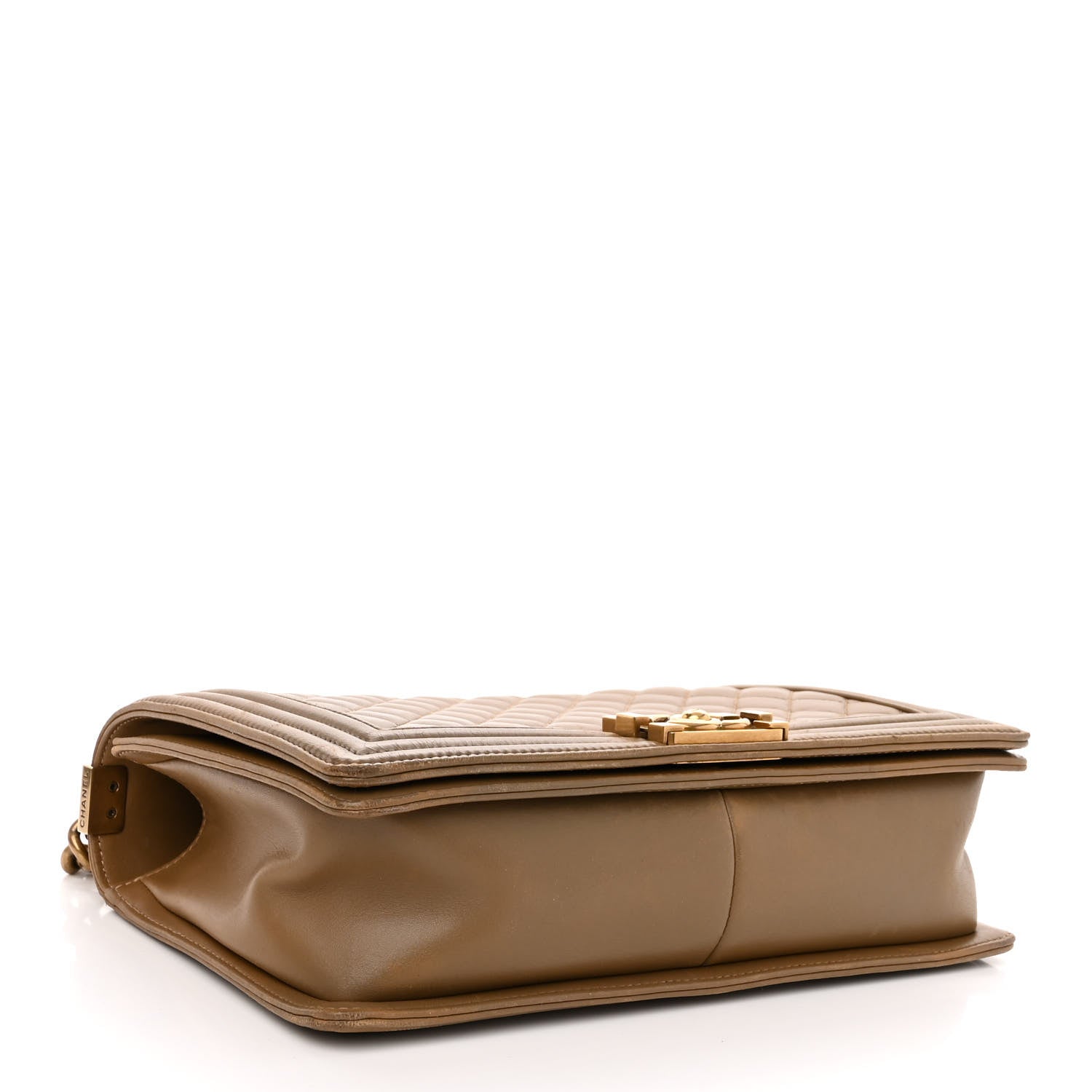 Chanel Lambskin Quilted New Medium Boy Flap Dark Beige 4 of 12