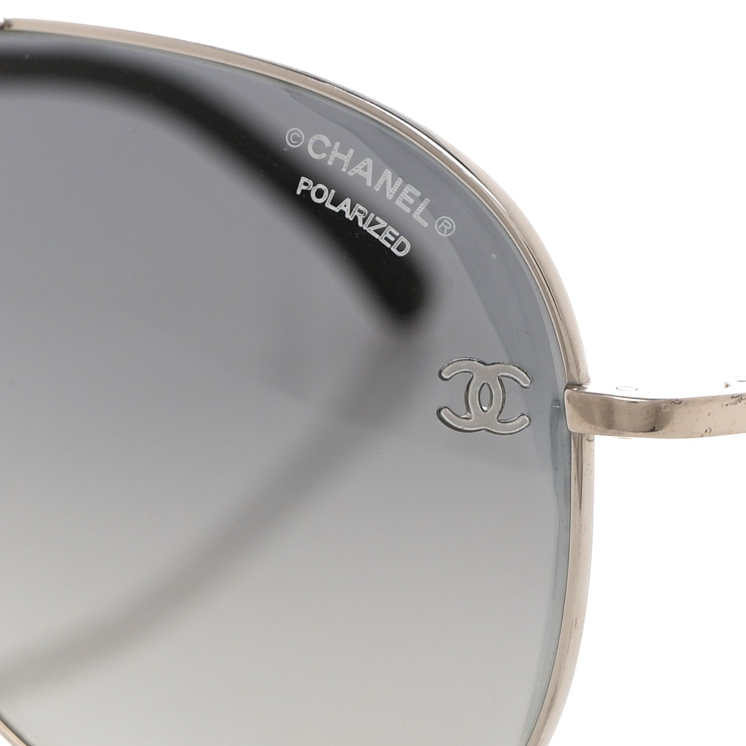Chanel Aviator CC Sunglasses 4189-T-Q Silver Black 7 of 9