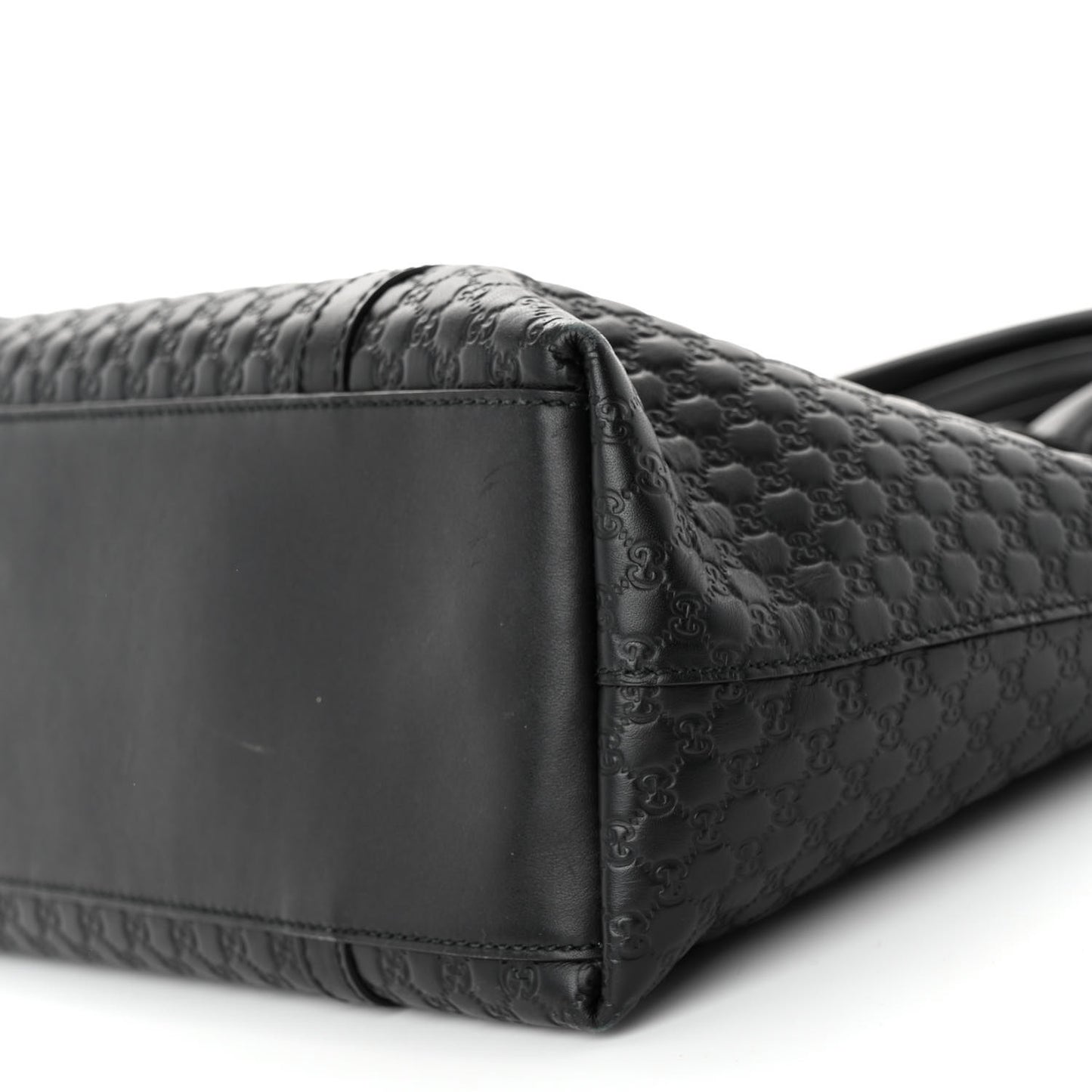 Soft Microguccissima Small Zippered Satchel Black