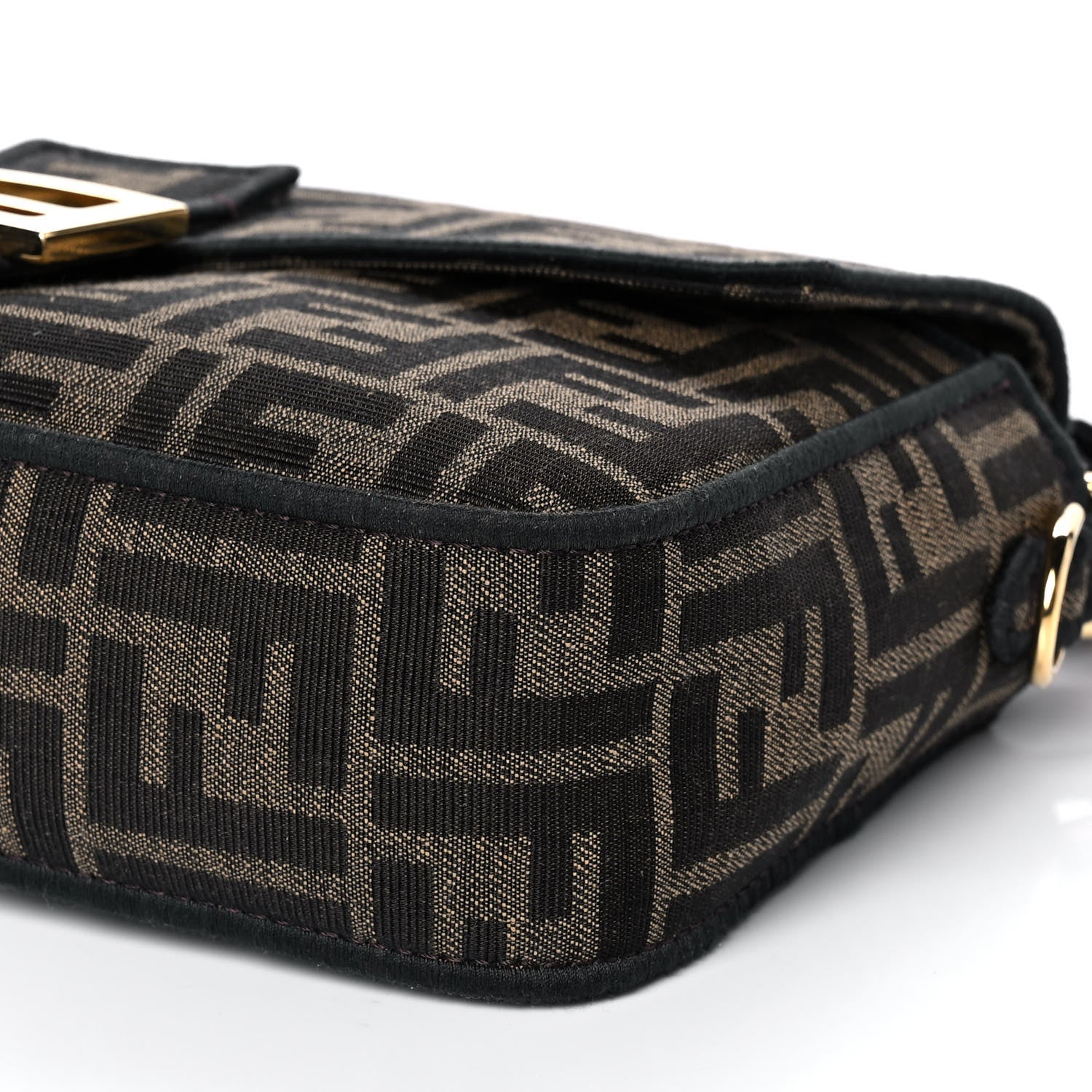 Fendi Fabric Jacquard FF 1974 Medium Baguette Tobacco Moro Black 13 of 13