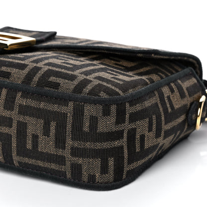 Fendi Fabric Jacquard FF 1974 Medium Baguette Tobacco Moro Black 13 of 13