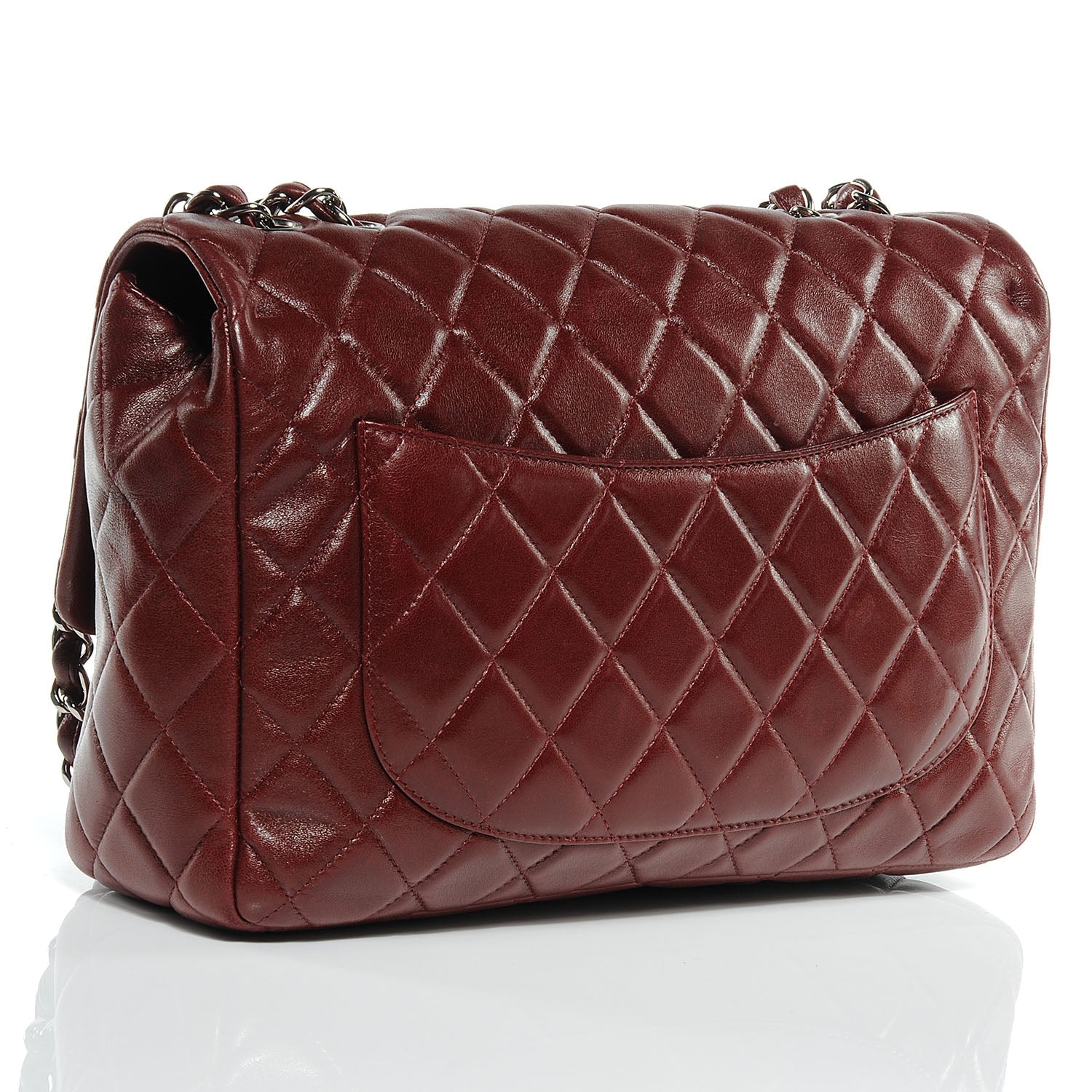 Chanel Lambskin Jumbo Single Flap Dark Red 3 of 8