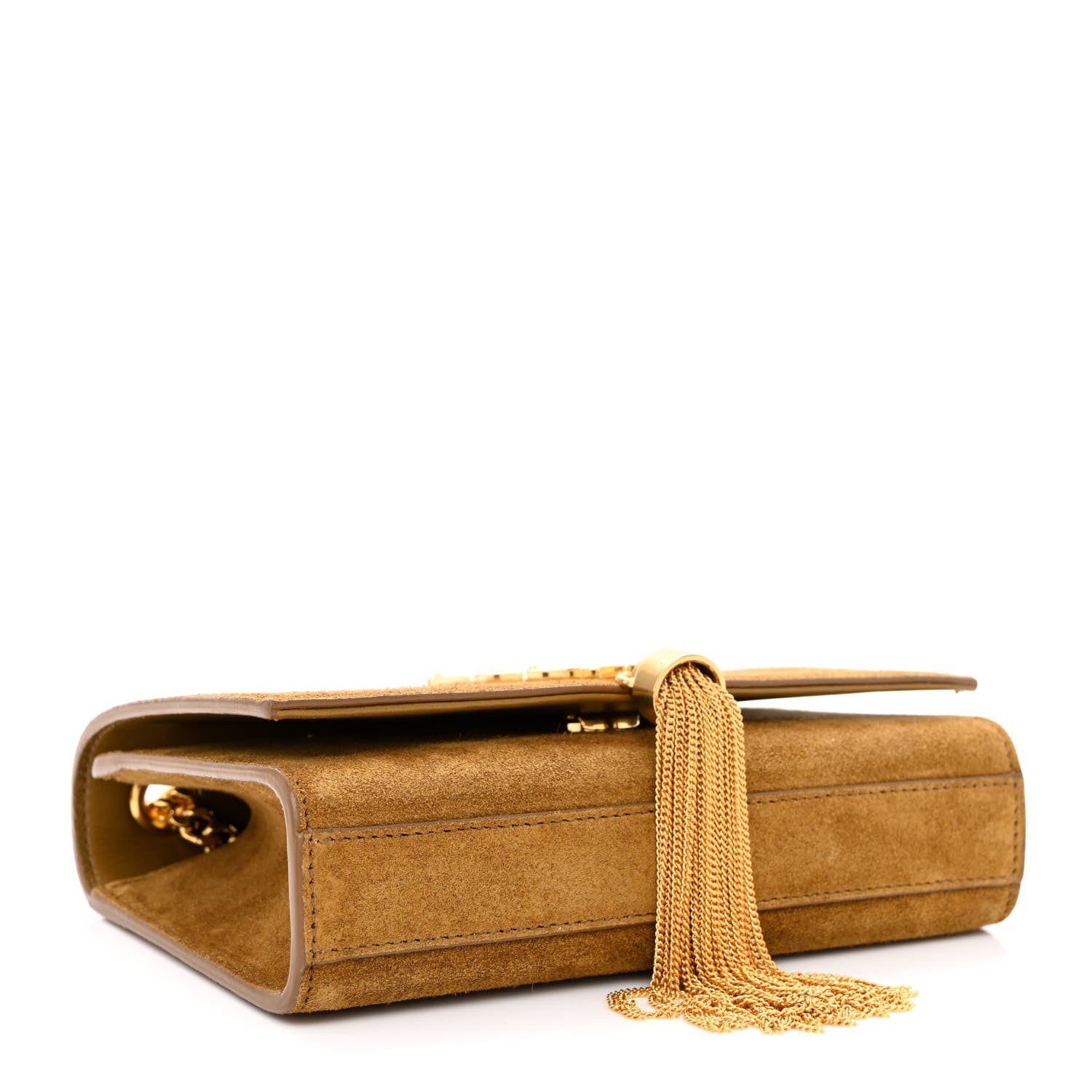 Saint Laurent Suede Small Classic Monogram Kate Tassel Satchel Light Ochre 4 of 10