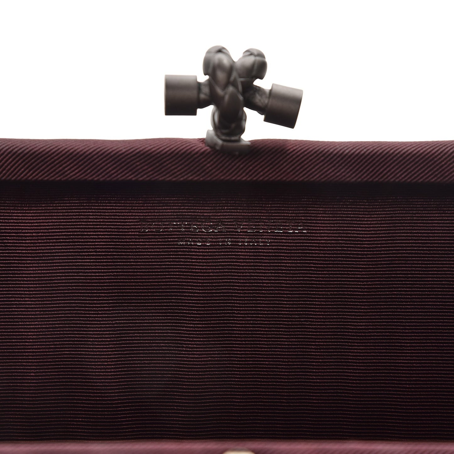 Silk Faille Intrecciato Knot Clutch Aubergine