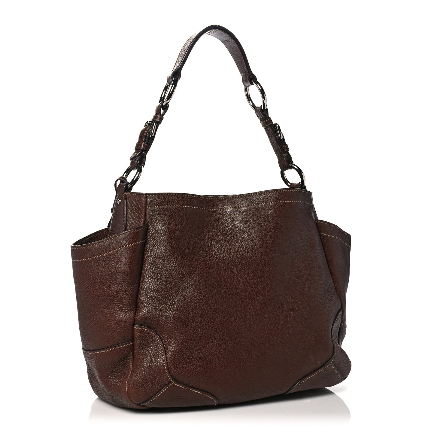 Vitello Daino Side Pocket Hobo Bruciato