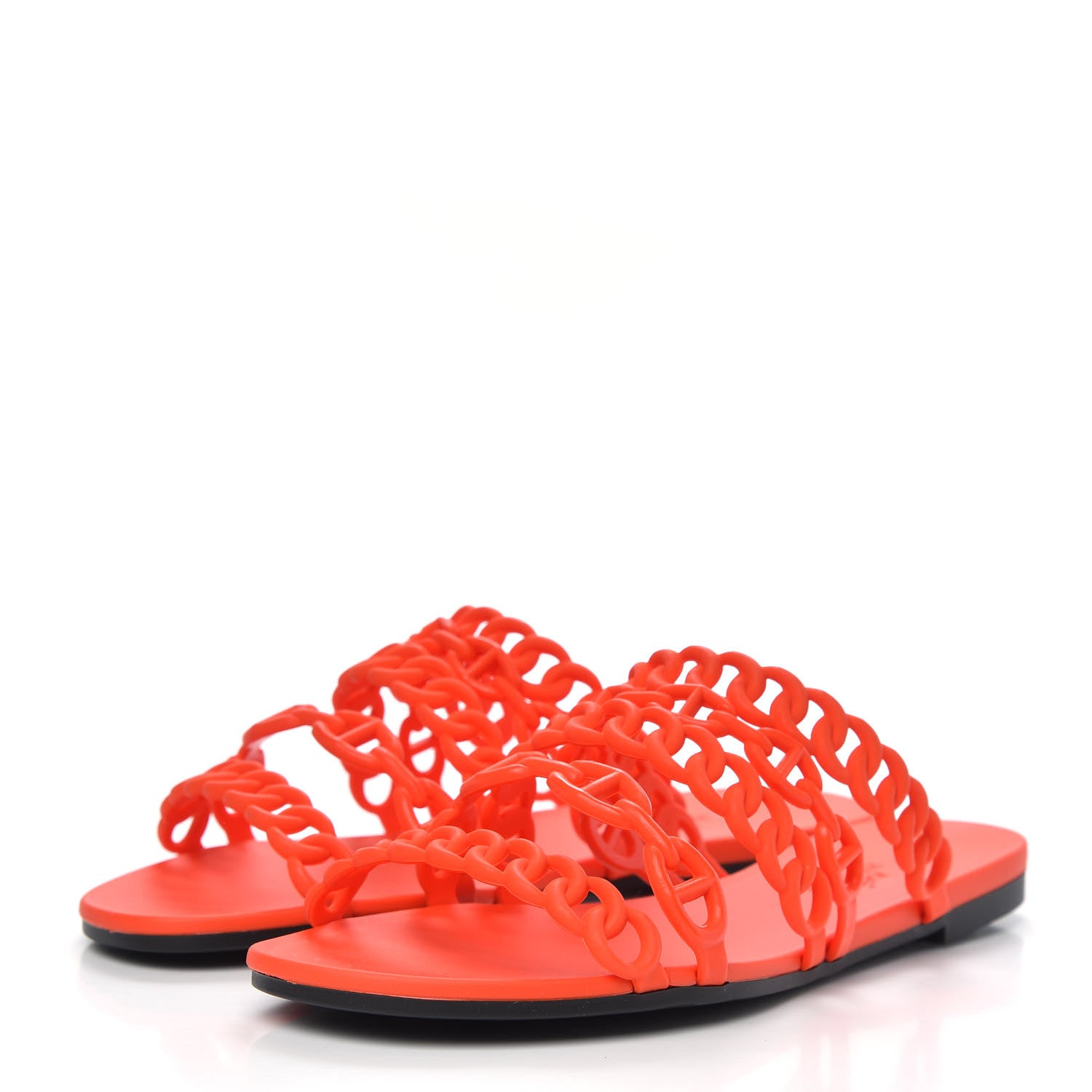 Hermes Rubber Chaine d'Ancre Nude Sandals 36 Pavot 3 of 8