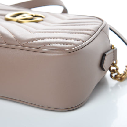Gucci Calfskin Matelasse Small GG Marmont Chain Shoulder Bag Taupe 9 of 9