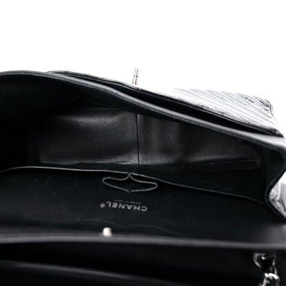 Chanel Patent Chevron Quilted Jumbo Double Flap Black 4 of 18