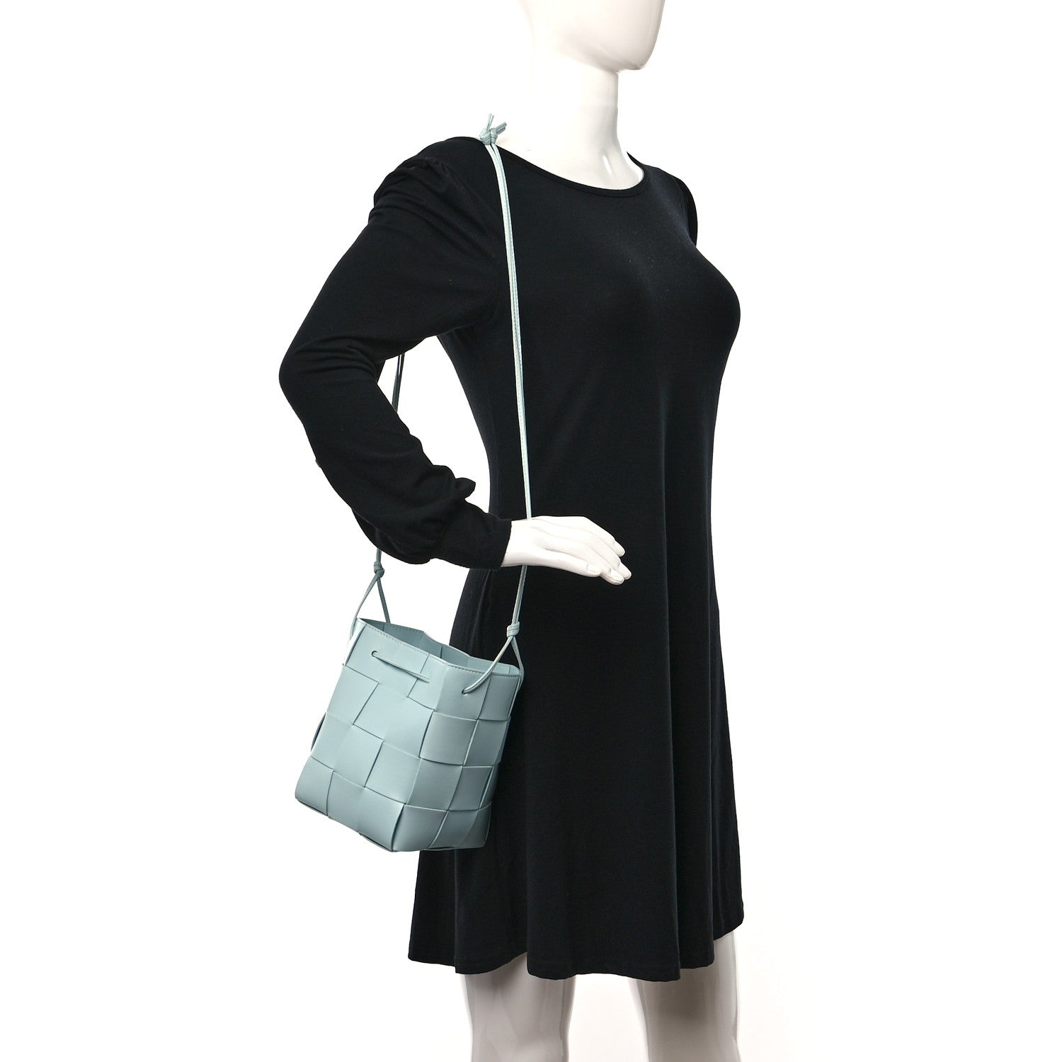 Bottega Veneta Nappa Maxi Intrecciato Small Cassette Bucket Bag Topazio Silver 2 of 8
