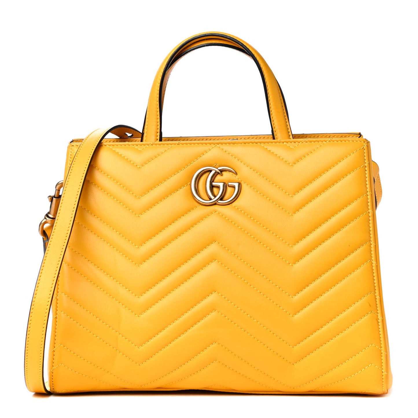 Calfskin Matelasse Small GG Marmont Tote Stone Topaz