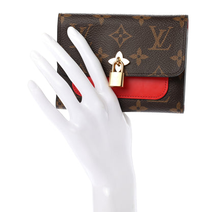 Louis Vuitton Monogram Flower Lock Compact Wallet Coquelicot 2 of 7