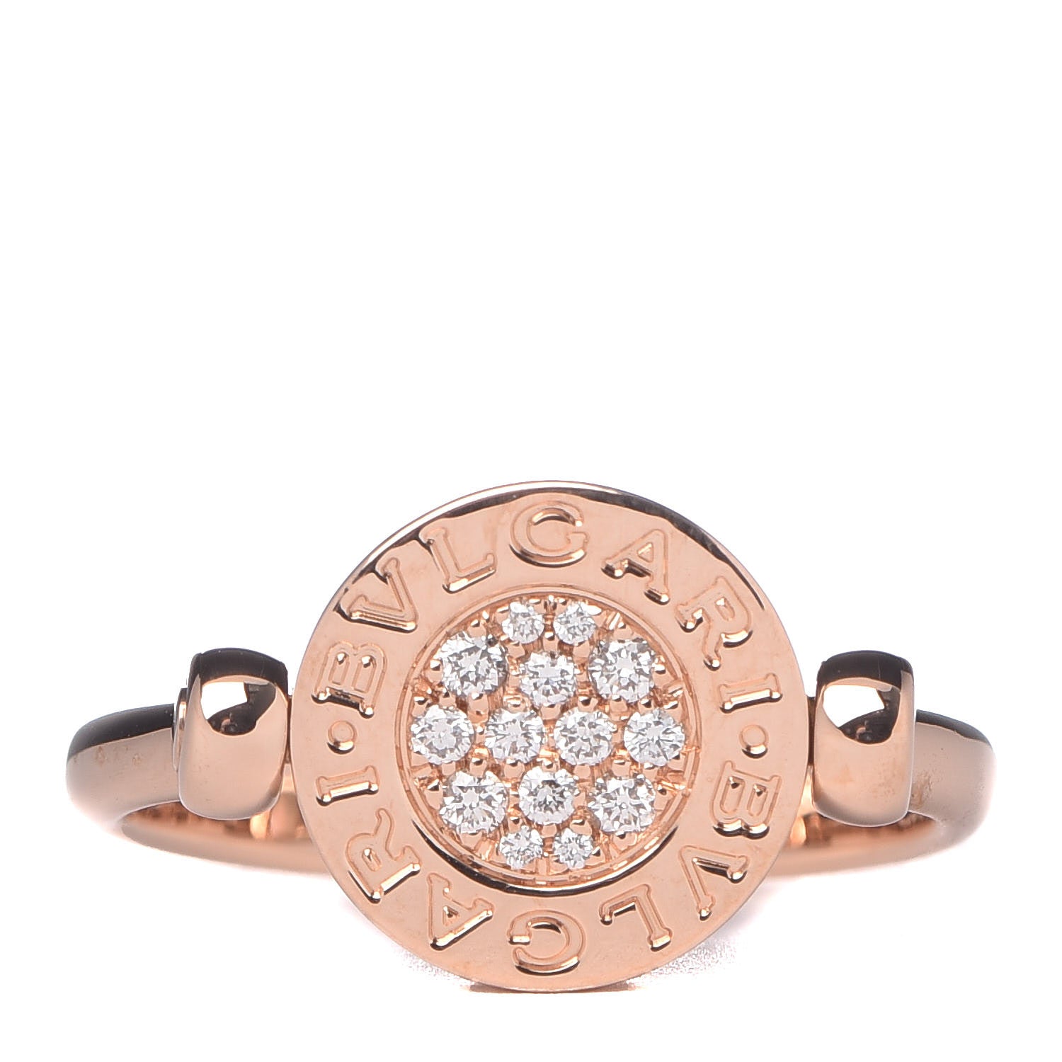 Bulgari 18K Rose Gold Diamond Mother of Pearl BVLGARI BVLGARI Ring 53 6.25 1 of 6