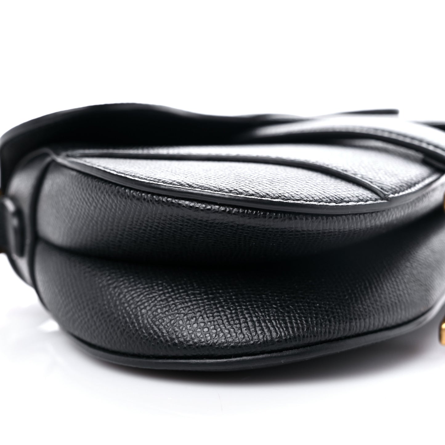 Grained Calfskin Mini Saddle Bag Black