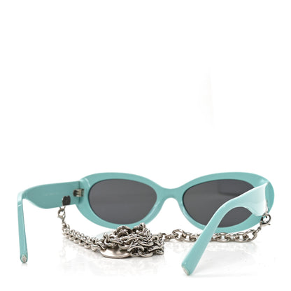 Tiffany Acetate Return to Tiffany Oval Sunglasses TF 4221 Tiffany Blue Dark Gray 4 of 7