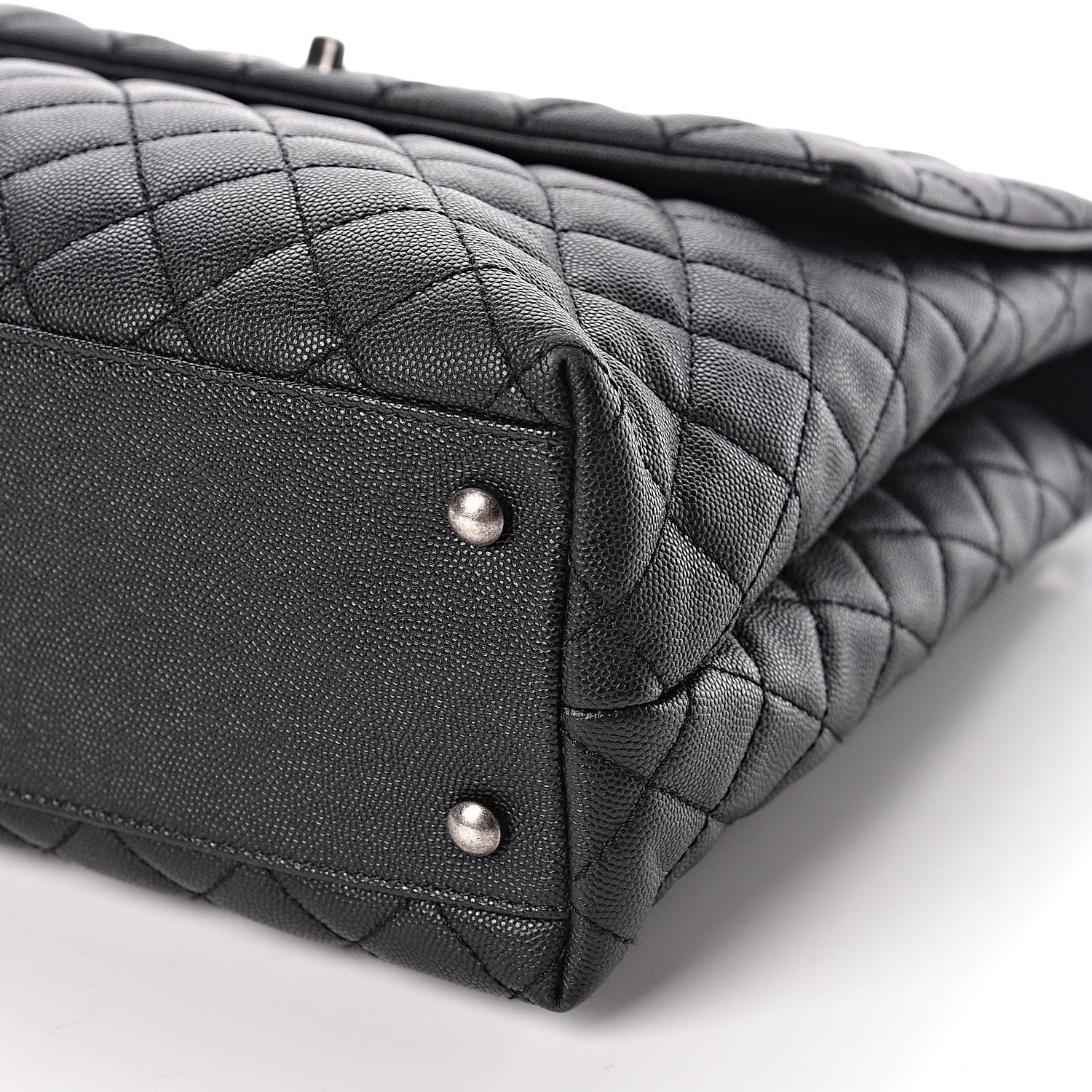 Chanel Caviar Lizard Quilted Large Coco Handle Flap Black 11 of 17