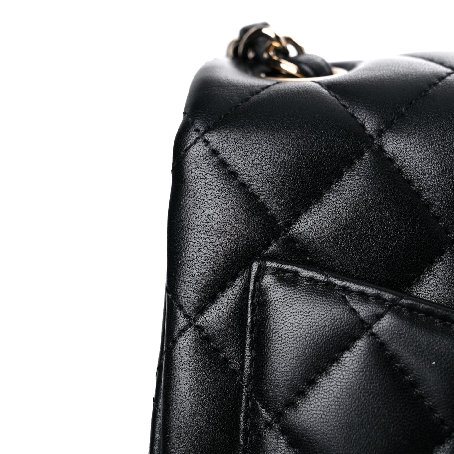 Lambskin Quilted Mini Square Flap Black