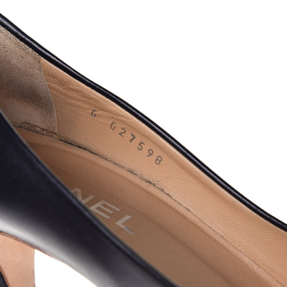 Chanel Lambskin Patent Cap Toe CC Pumps 39.5 Black 8 of 8