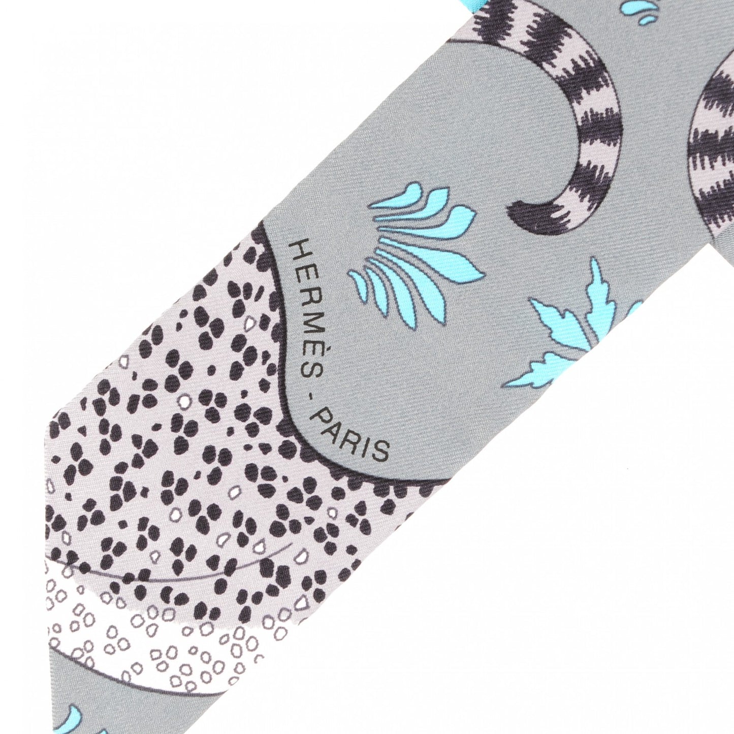 Silk Les Leopards Twilly Gris Acier Gris Perle Peach