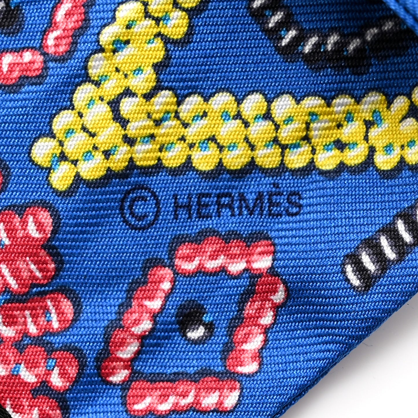 Silk Kelly En Perles Twilly Bleu Royal Jaune Framboise