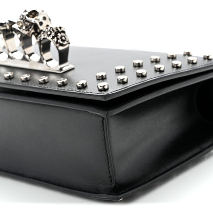 Alexander McQueen Calfskin Studded Jeweled Knuckle Satchel Black 9 of 9