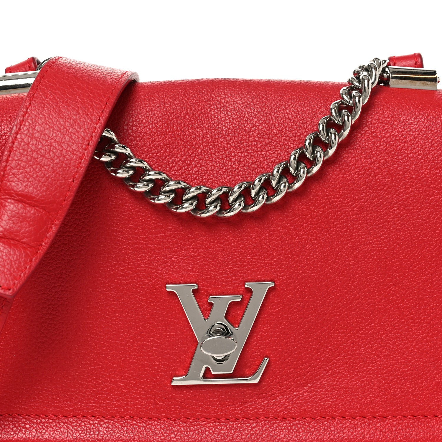 Louis Vuitton Calfskin Lockme II Chain Bag BB Rubis 7 of 9