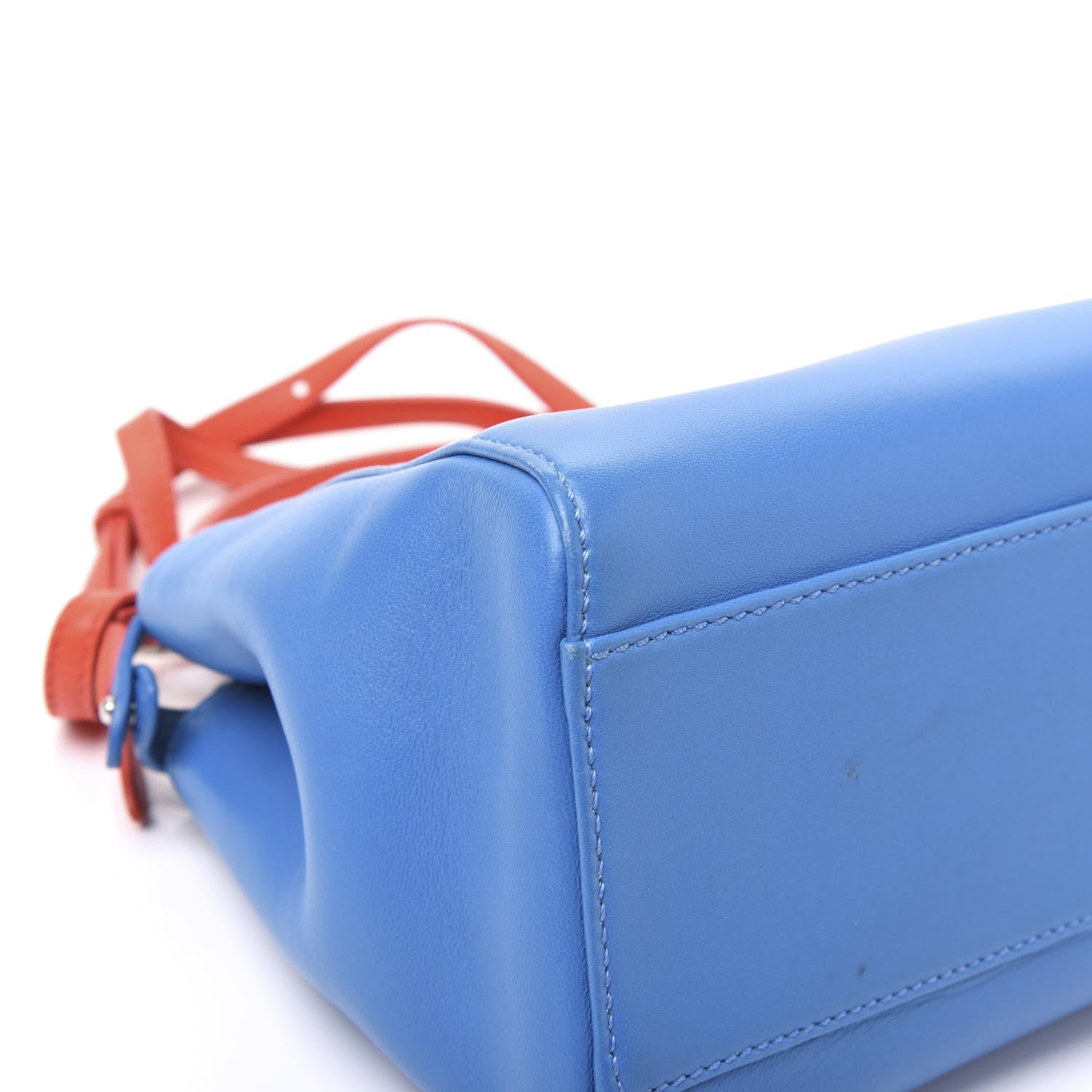 Fendi Nappa Colorblock Mini Peekaboo Iconic Satchel Blue Royal Papavero Cuoio 6 of 11