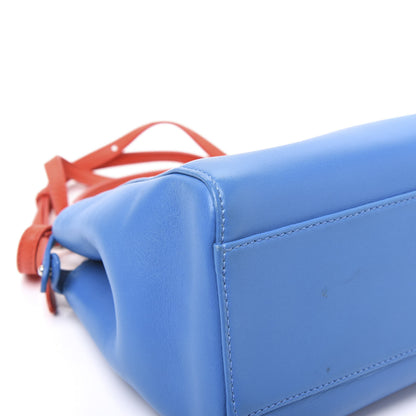 Fendi Nappa Colorblock Mini Peekaboo Iconic Satchel Blue Royal Papavero Cuoio 6 of 11