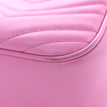 Gucci Calfskin Matelasse Small GG Marmont Chain Shoulder Bag Candy Mousse 11 of 13