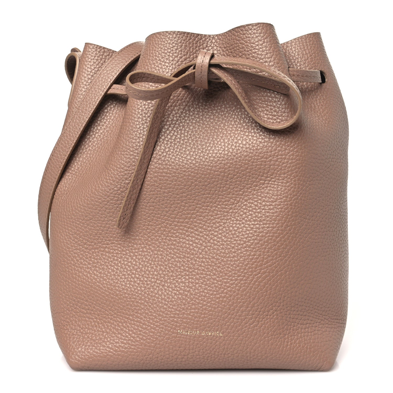 Mansur Gavriel Pebbled Calfskin Soft Mini Bucket Bag Biscotto 1 of 9
