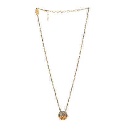 Louis Vuitton Metal L to V Necklace Gold Silver 3 of 6